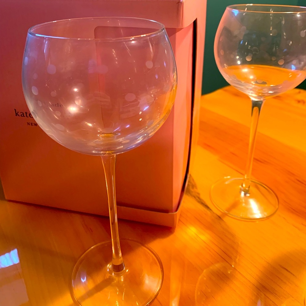Kate Spade stemware with dots